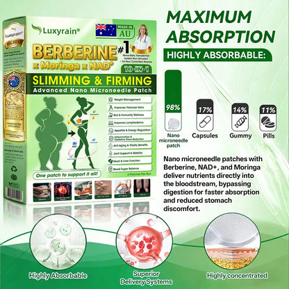 𝐎𝐟𝐟𝐢𝐜𝐢𝐚𝐥 🇦🇺AU 𝐒𝐭𝐨𝐫𝐞 | ✨🧑‍⚕️Luxyrain® 𝐌𝐨𝐫𝐢𝐧𝐠𝐚 · Horse Chestnut · 𝐁𝐞𝐫𝐛𝐞𝐫𝐢𝐧𝐞 × 𝐍𝐀𝐃+ 𝟏𝟎-𝐢𝐧-𝟏 𝐀𝐝𝐯𝐚𝐧𝐜𝐞𝐝 𝐍𝐚𝐧𝐨 𝐌𝐢𝐜𝐫𝐨𝐧𝐞𝐞𝐝𝐥𝐞 𝐏𝐚𝐭𝐜𝐡 — 𝐎𝐧𝐜𝐞 𝐃𝐚𝐢𝐥𝐲, 𝐕𝐢𝐬𝐢𝐛𝐥𝐞 𝐑𝐞𝐬𝐮𝐥𝐭𝐬 𝐢𝐧 𝟕 𝐃𝐚𝐲𝐬 (obesity, ｌｏｏｓｅｓｋｉｎ,diabetes, sleep apnea, joint issues, and more For)