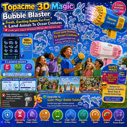 Topacme® 3D Magic Bubble Blaster —— Animal & Ocean Fantasy Theme